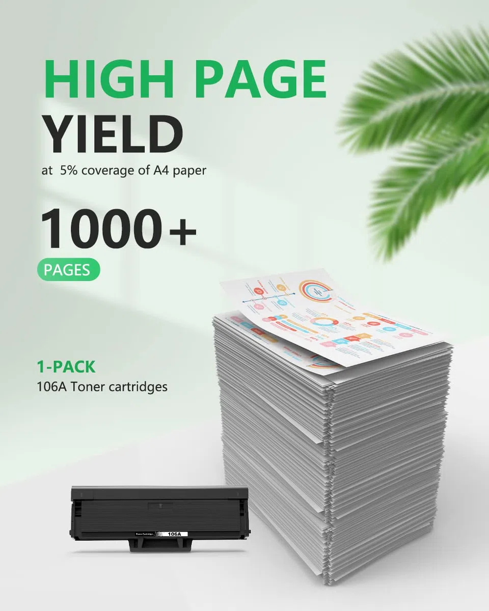 colorfly 106A Cartucce di toner Sostituzione per HP 106A W1106A , per Laser MFP 137fnw 137fwg MFP 135a 135w 135r 135wg per HP Laser 107w 107a 107r, (Con Chip, 1 Nero)
