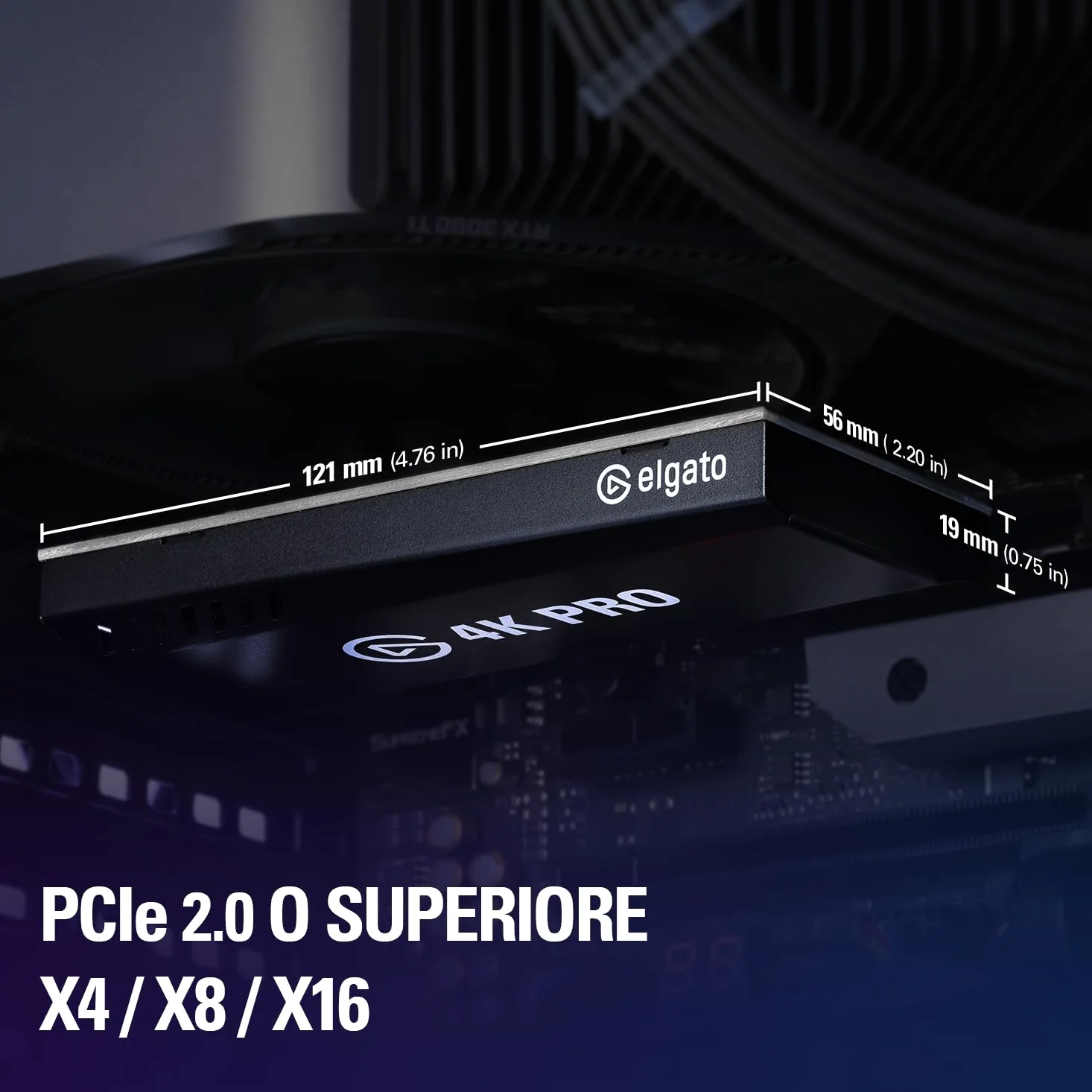 Elgato 4K Pro, Scheda Acquisizione Interna: Passaggio diretto 8K60|4K60 HDR10 con Latenza Ultra-Bassa su PS5|Pro, Xbox Series X|S, Nintendo Switch 2, OBS e Altro, per Streaming, Compatibile PC|Dual PC