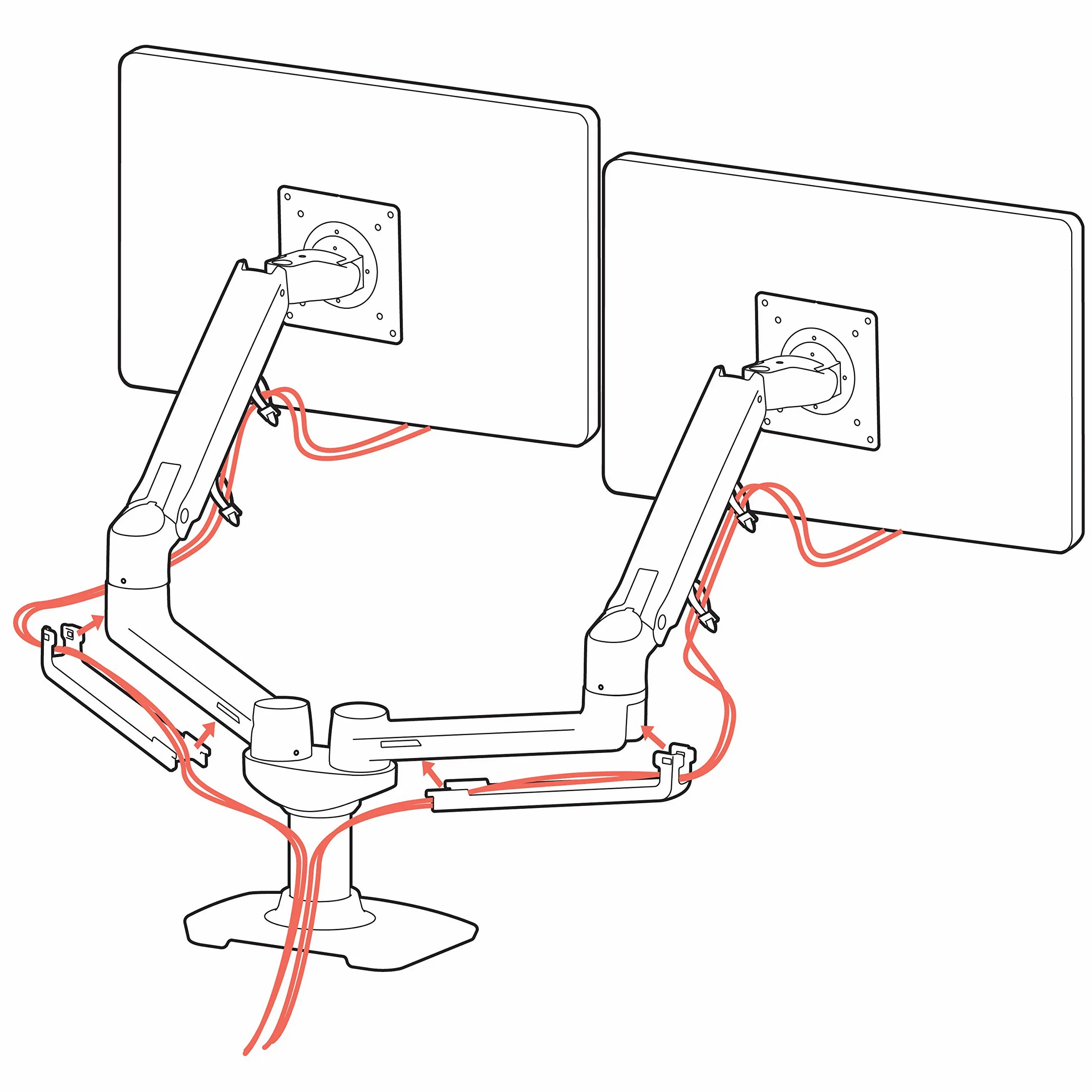 Ergotron - Braccio per doppio monitor LX, supporto da scrivania VESA - per due monitor fino a 27 pollice, 3,2-9,1kg ciascuno - Bianco (45-491-216)