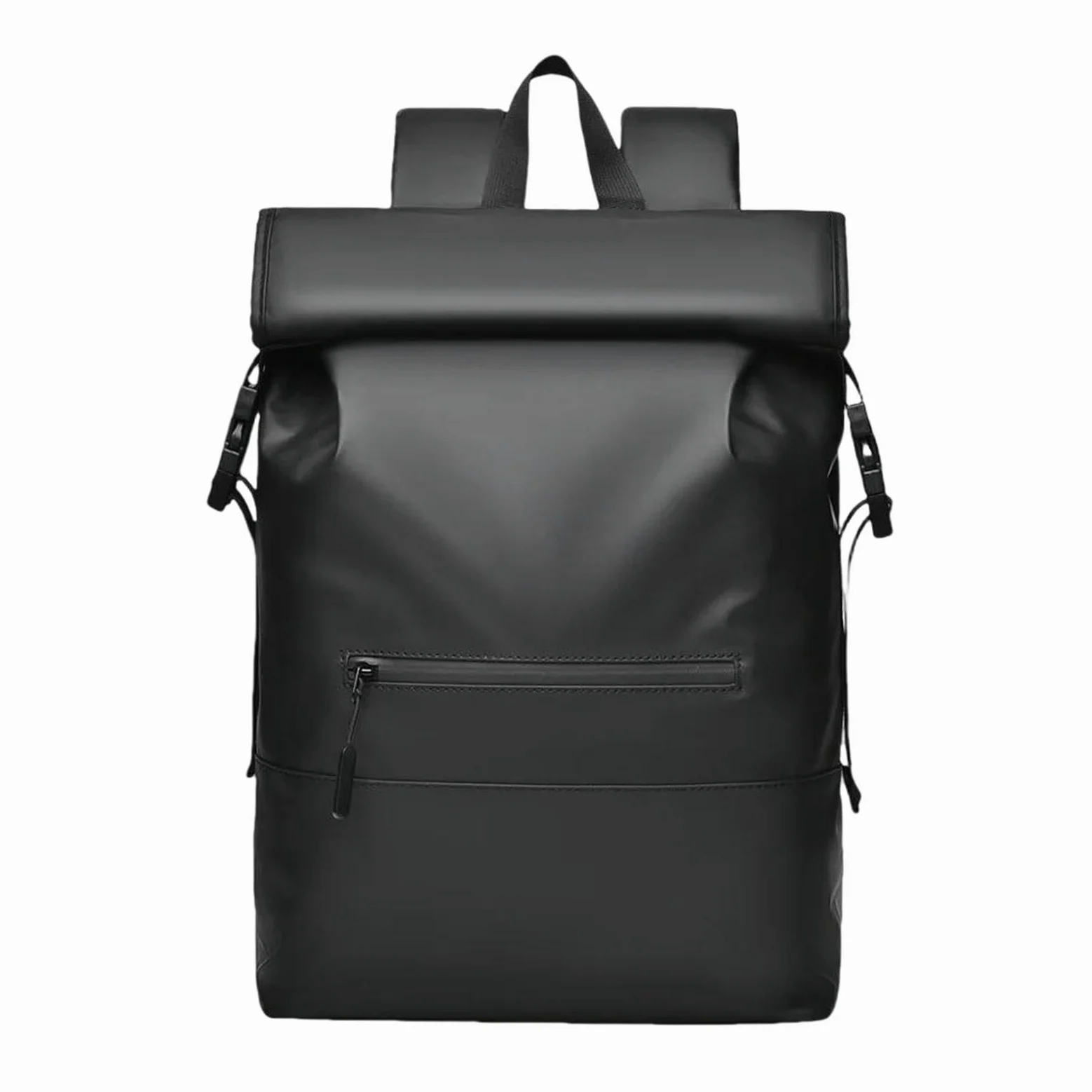 Zaino da Viaggio Premium Uomini Roll Top Business Grande capacità Moda Pendolare Borsa di Viaggio-Black