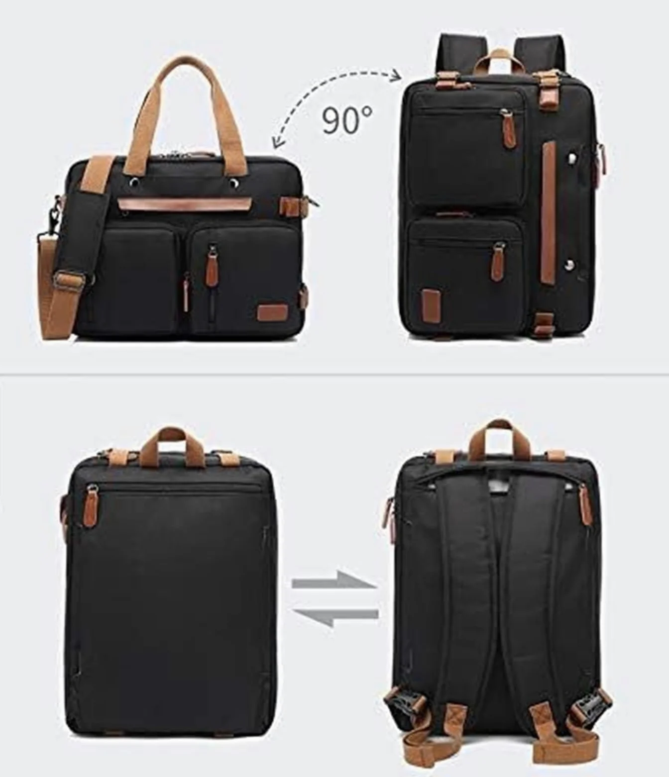 Zaino Porta PC Zaino per Laptop Borsa A Tracolla Borsa A Tracolla Borsa Per Laptop Borsa Da Lavoro Valigetta Da Viaggio Multifunzionale Zaino per PC Portatile Borsa per Laptop(Black,17.3")