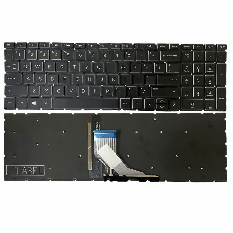Gintai Tastiera di ricambio per computer portatili retroilluminata US per HP Pavilion Gaming 15-DK 15-EC 15T-DK 15-CR 15-CS PK1328B3A09