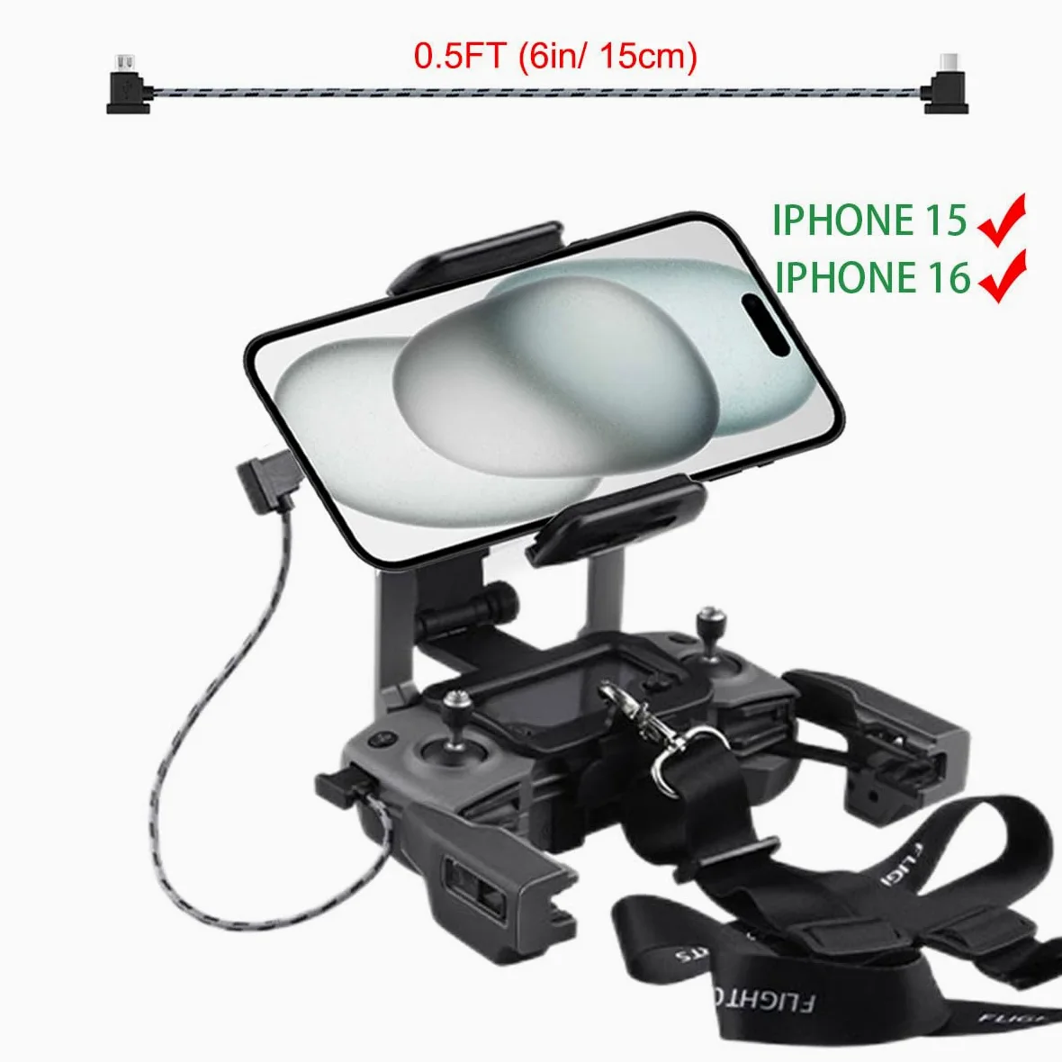 Cavo da micro a USB C per controller remoto per iPhone 17/16/15 Pro Max, DJI Mavic Mini/Mini SE/Mavic 2 Pro/Zoom/Mavic Air/Pro/Spark, cavo OTG da drone a tablet, accessori per cavo dati OTG connettore