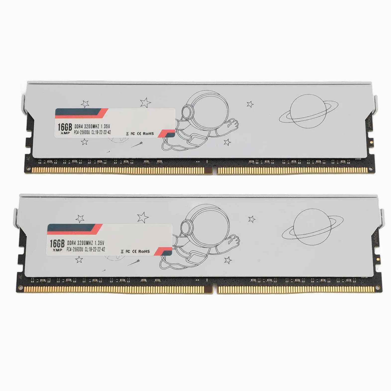 Chiyyak Modulo di Memoria Ad Alta velocità DDR4 RAM XMP per PC da Gioco Desktop 2 unità PCB in Metallo 25600 28800 Larghezza di Banda (DDR4 3200 MHz 32 GB (2x16 GB))