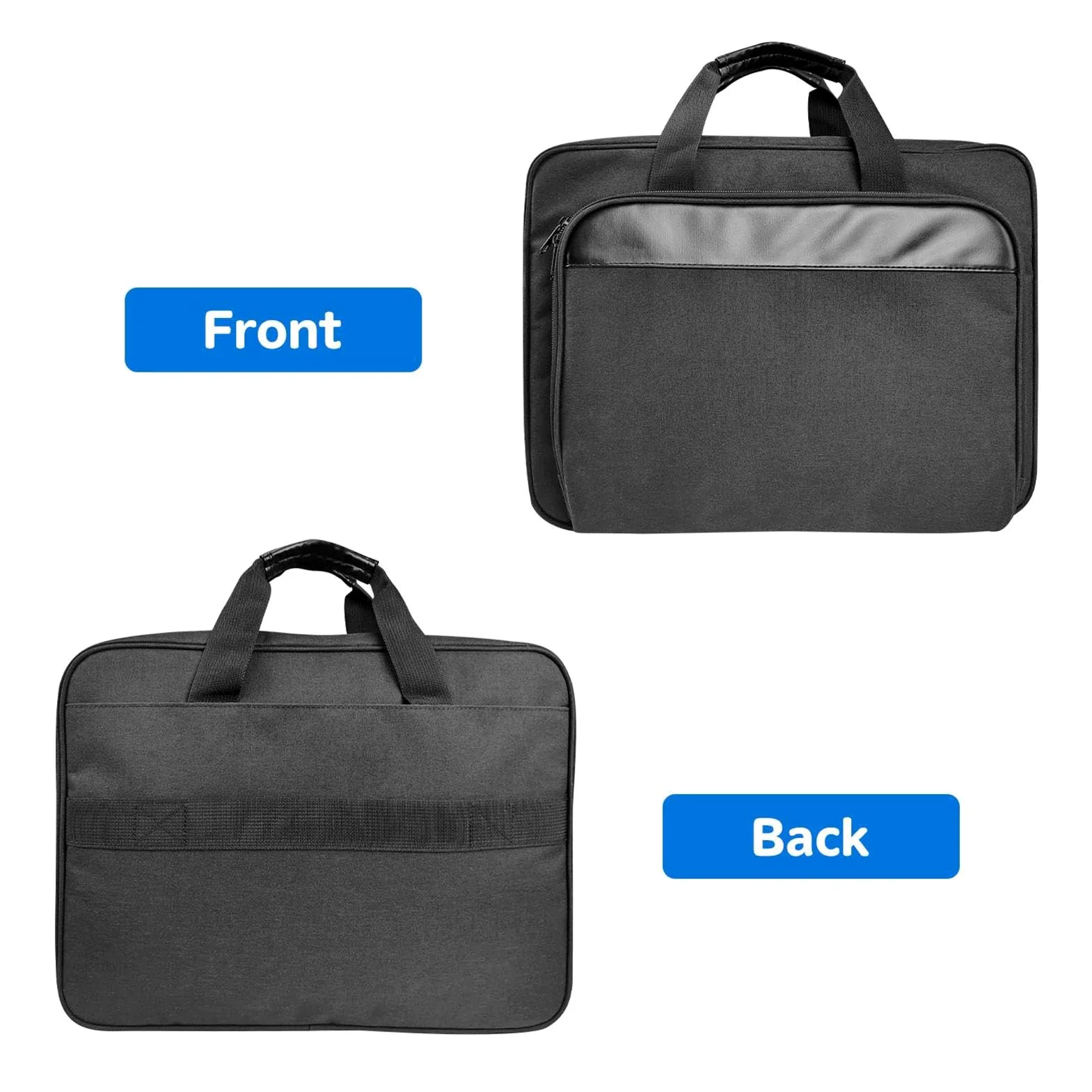 Borsa per computer portatile e stampante, con tracolla imbottita in | poliestere, grande capacità, organizer per stampante portatile, borsa da viaggio per ufficio e lavoro