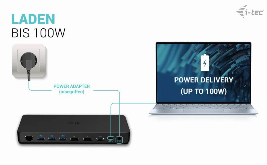 I-Tec UsB-C Triple Display Docking Station Gen 2 Pro + Power Delivery 100w - Kabelgebunden - Usb 3.2 Gen 1 (3.1 Gen 1) TypE-C - 100 W - 3,5 Mm - 10,1