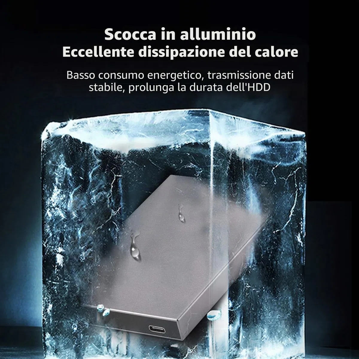 SSK Alluminio 2.5" Alloggiamento per Disco Rigido USB C 3.1/3.2 Gen2 6Gbps Lettore Adattatore Caddy HDD Esterno con UASP per HDD/SSD SATA da 2.5" 7/9.5mm Compatibile con WD Seagate PS4/5 Xbox ect.