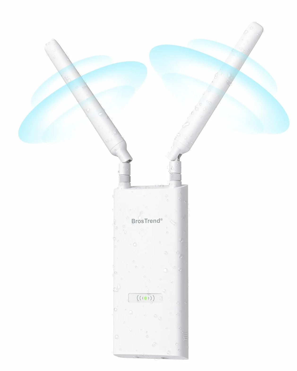BrosTrend AC1200 Ripetitore WiFi Esterno Potente Lunga Portata, Dual Band 5GHz 867Mbps + 2.4GHz 300Mbps, Antenna WiFi Extender Esterno Supporta 802.3af PoE, IP65 Outdoor, con Adattatore PoE Passivo