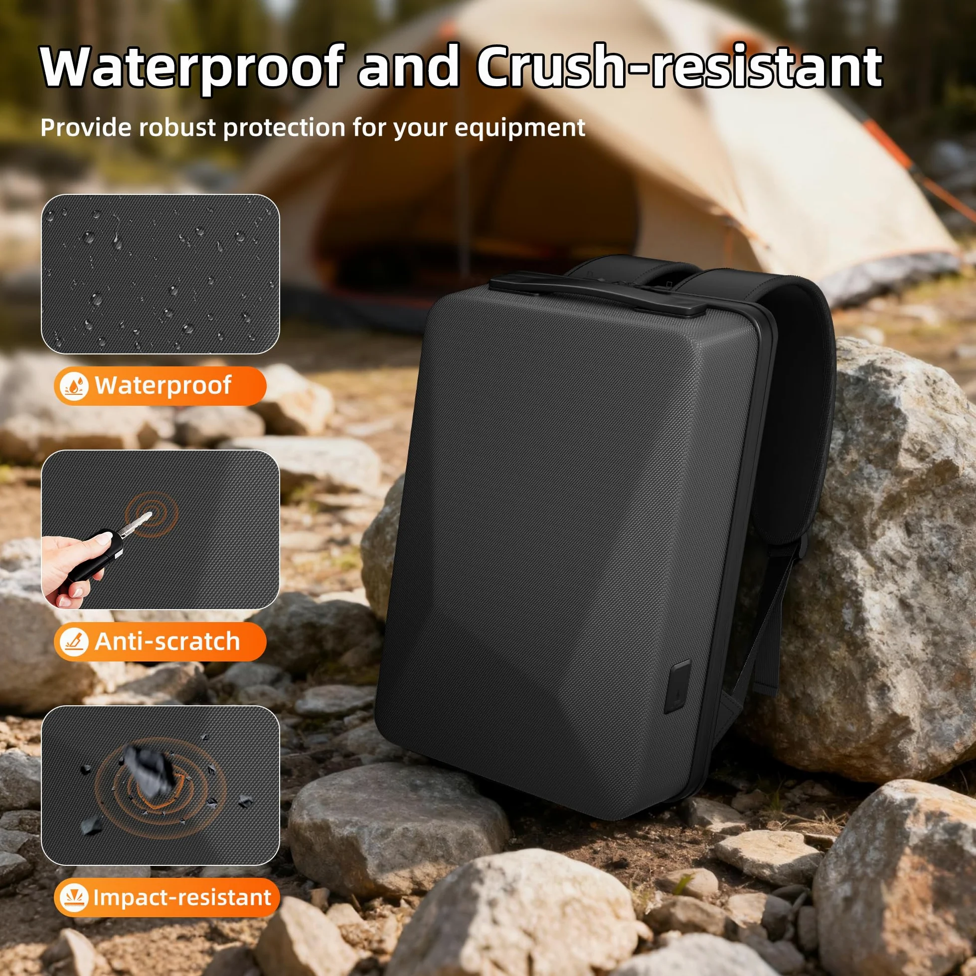 Joinfworld Starlink MINI Zaino Impermeabile con Porta di Ricarica USB,Starlink Mini Case per Cavi di Alimentazione, Adattatore Batteria e Altro con Blocco TSA, Antifurto