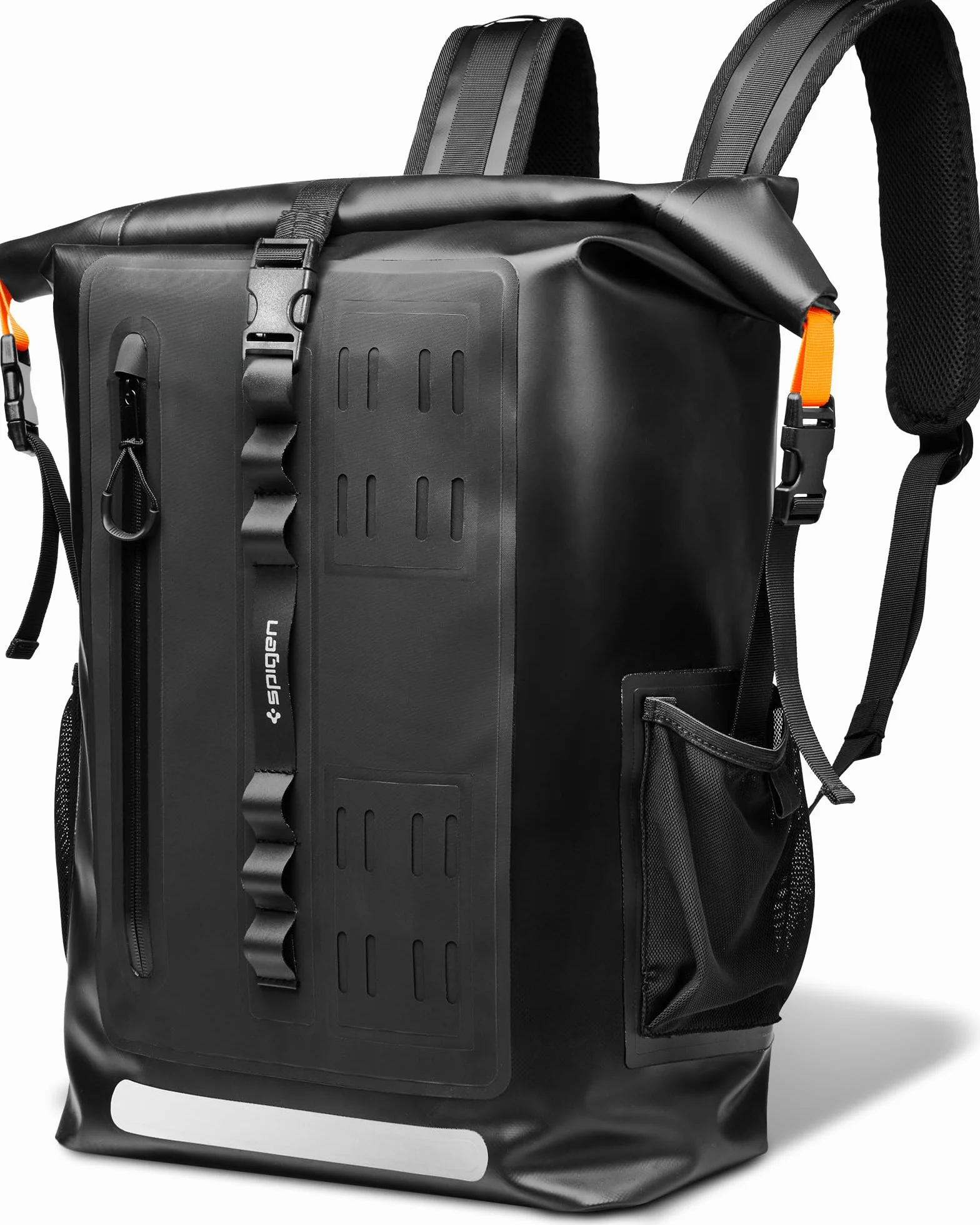 Spigen A650 Zaino Impermeabile 35L Roll Top | Nero, Zaino Roll-Top Impermeabile IPX6 35L. Compatibile Laptop 16" con Custodia Imbottita. Schienale Ventilato