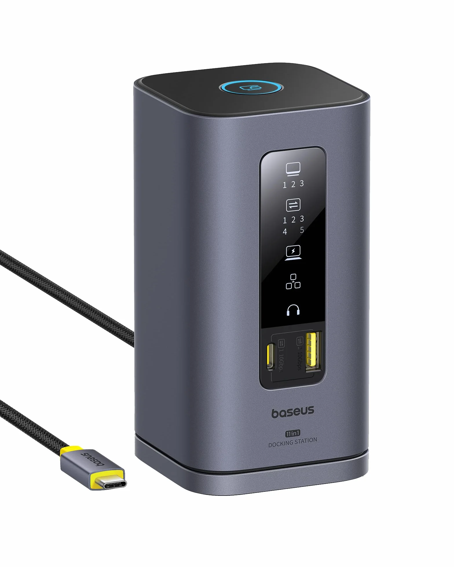Baseus Docking Station USB C, Spacemate 11 in 1, [Displaylink per MacOS], 3 Monitor 4K, 10Gbps USB-C/A, PD 100W, Ethernet, Audio, per M1/M2/M3 e Win
