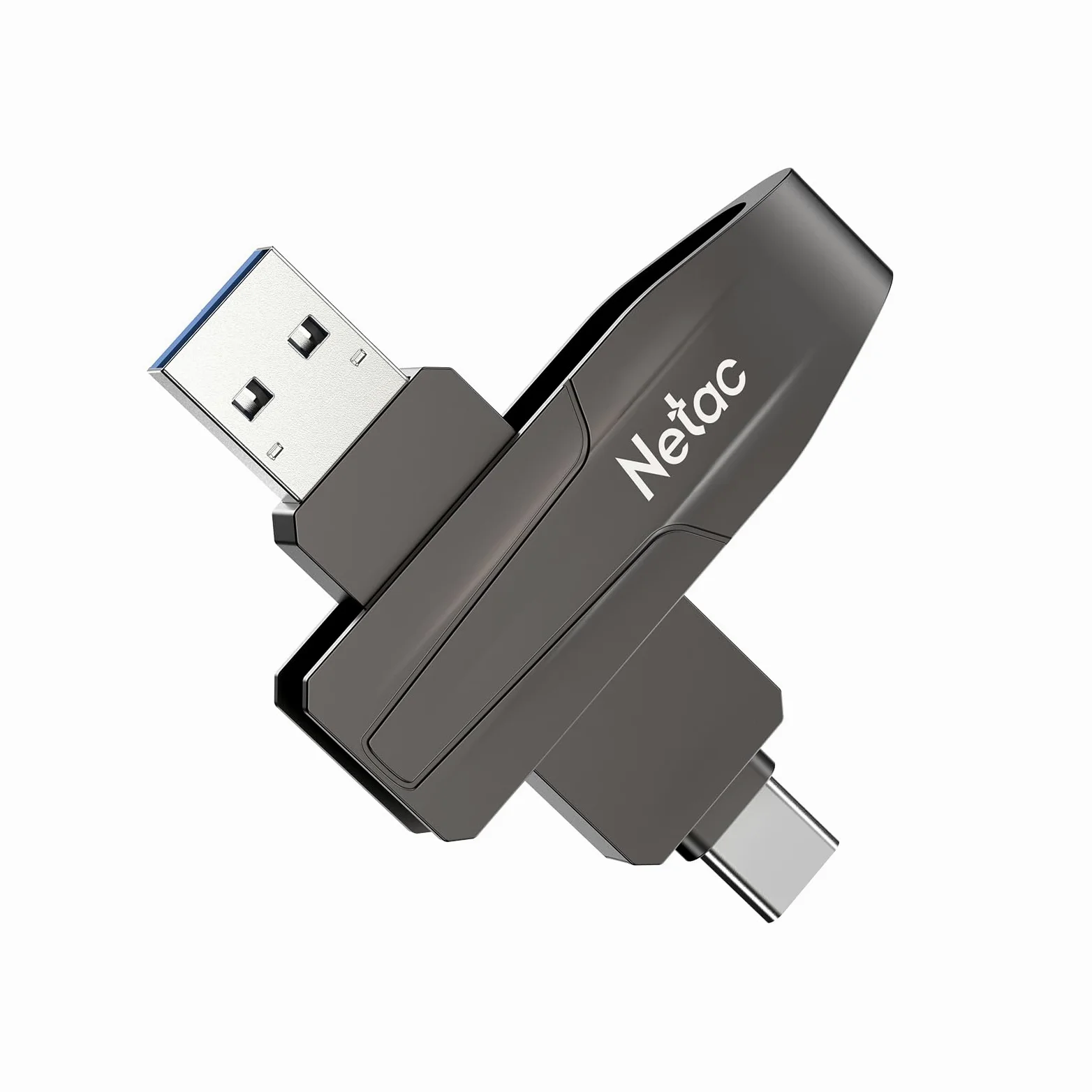 Netac Unità a stato solido USB esterna portatile da 256 GB, fino a 550 MB/s Type-c e USB 3.2 doppia interfaccia per archiviazione dati, espansione di archiviazione per foto/video/musica/file, US8