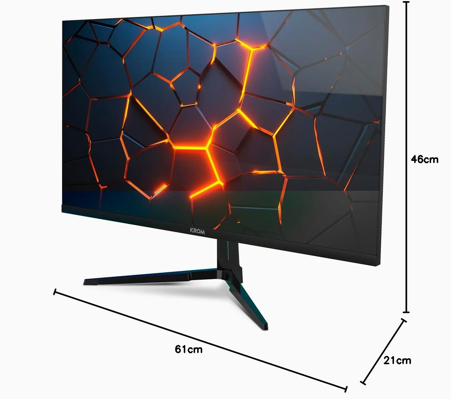 KROM KERTZ - Monitor Gaming 27” RGB 200HZ IPS, 1ms tiempo respuesta, FullHD (1920X1080px), HDR, Freesync G-Sync, Low Blue Light/Flicker Free, HDMI 2.0, Display port 1.4, Negro