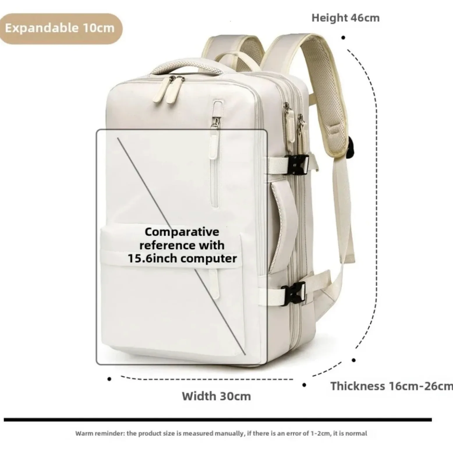 Zaino 40x30x20 della Cabina Dell'aereo, Borsa di Viaggio del Portatile Grande capacità con Compartimenti Stoccaggio Multipli-Grey