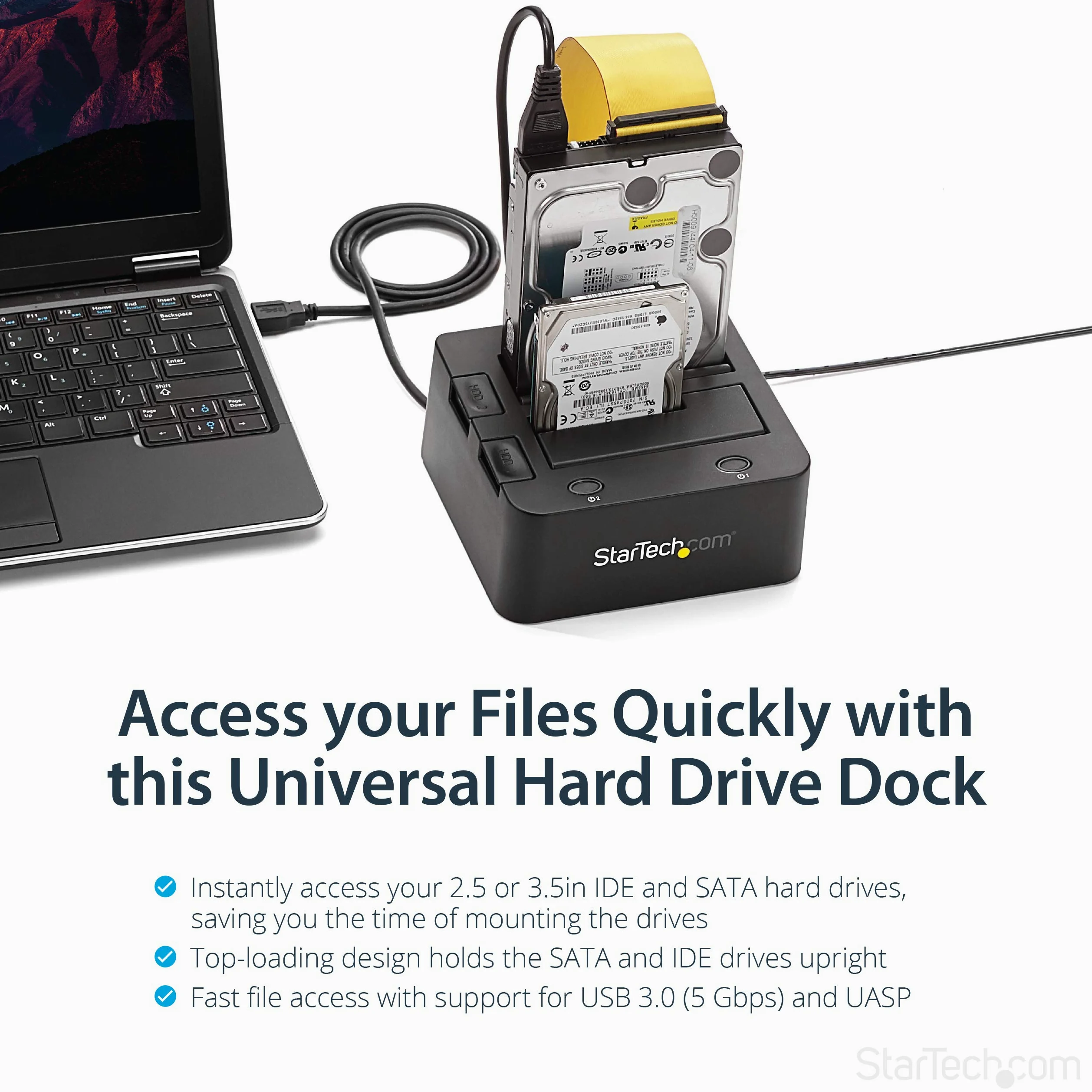 Startech.Com Docking Station Universale USB 3.0 per Hard Disk 2.5/3.5In Ide/Sata Iii con Uasp, 6.4 Cm/8.9 Cm