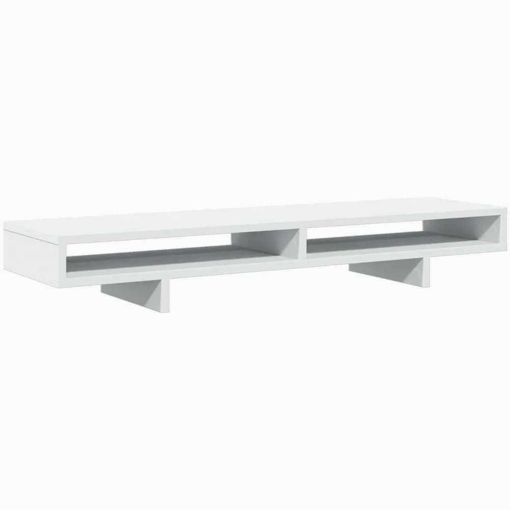 Generico Supporto per Monitor Bianco 100x27x15 cm Legno Massello di Pino,Dispositivi elettronici,Accessori per dispositivi elettronici,Accessori per Computer,Rialzi e Supporti per computer-854751