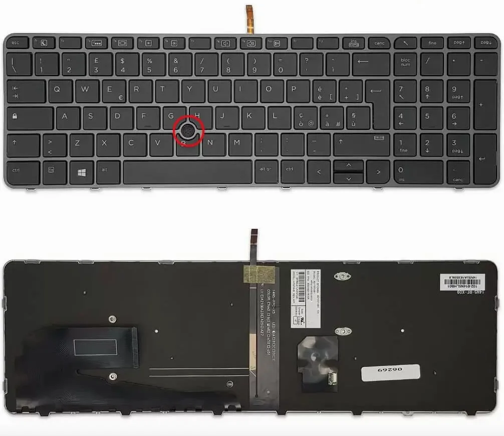 INFOELETTRONICA LO STORE DELLA CONVENIENZA E QUALITA' Tastiera Italiana Retroilluminata per HP EliteBook 755 G3, 850 G3, 850 G4, Zbook 15U G3 G4