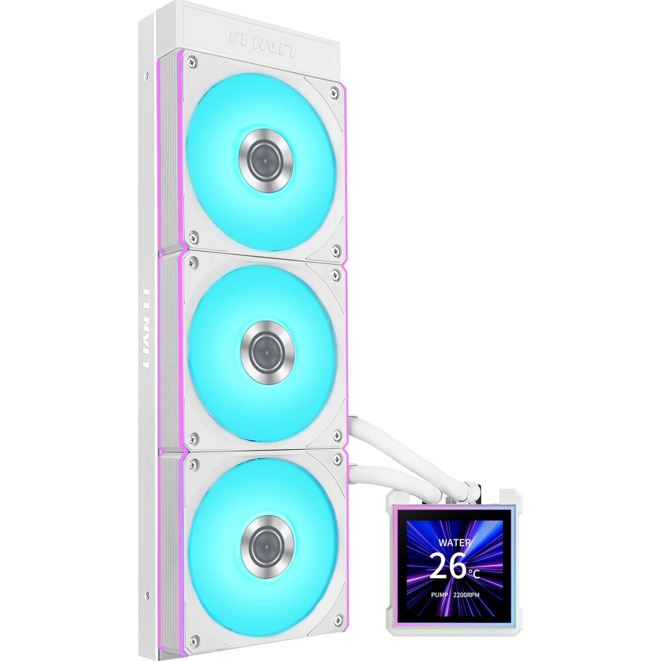 Lian Li HydroShift II LCD-S 360 CL Processore Kit di raffreddamento a liquido 12 cm Bianco 1 pz (Lian Li HydroShift II LCD-S 360CL All In One CPU Cooler - White)