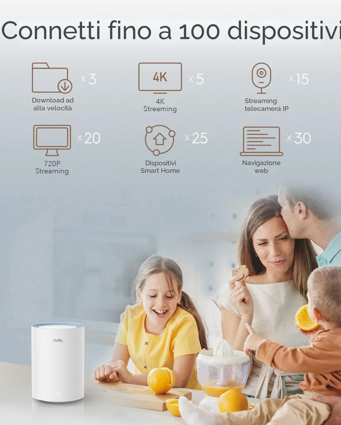 Cudy AC1200 Sistema WiFi a rete per tutta la casa, Router WiFi a doppia banda AC1200, Range Extender, VPN, IPv6, DDNS, M1200 confezione da 3