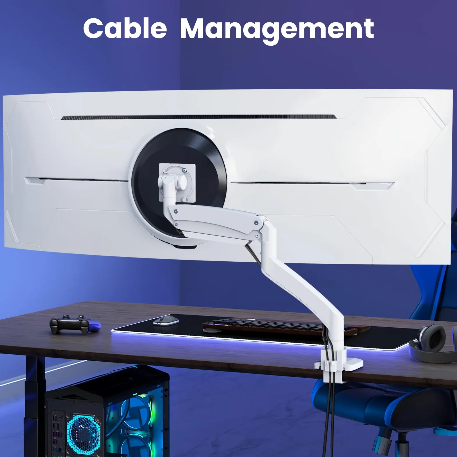 PUTORSEN - Supporto per monitor Ultrawide 22-57 pollici, regolabile in altezza, fino a 27 kg, VESA Max fino a 200 x 200 cm
