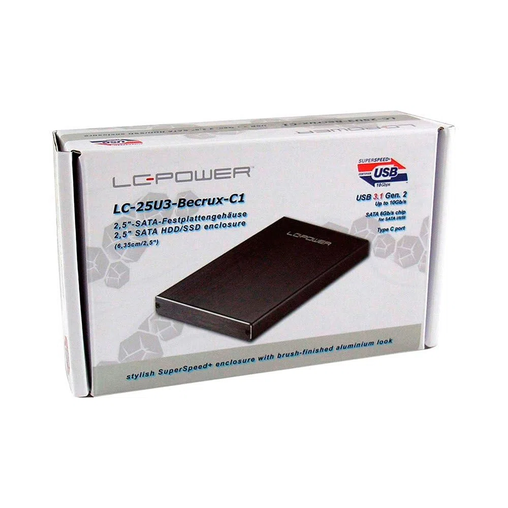 LC POWER LC-25U3-BECRUX-C1 2.5" CAJA DE Disco Duro (HDD) USB 3.1 Type C