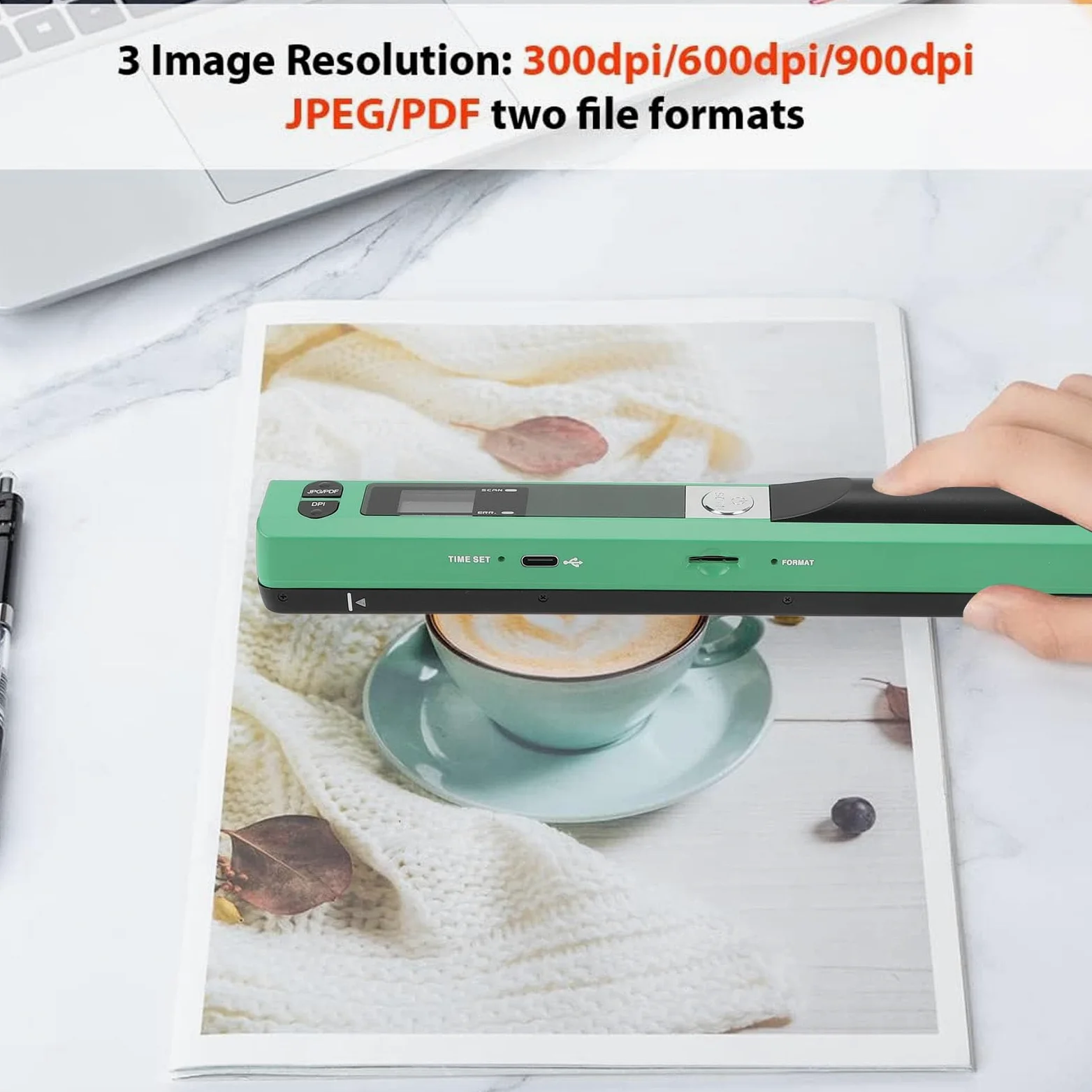 Sxhlseller Scanner di Immagini Portatile Ad Alta Risoluzione con Memoria Espandibile per Scansioni Versatili, 3 modalità di Risoluzione: Scanner di Immagini Portatile, Multifunzione, Casa/esterno