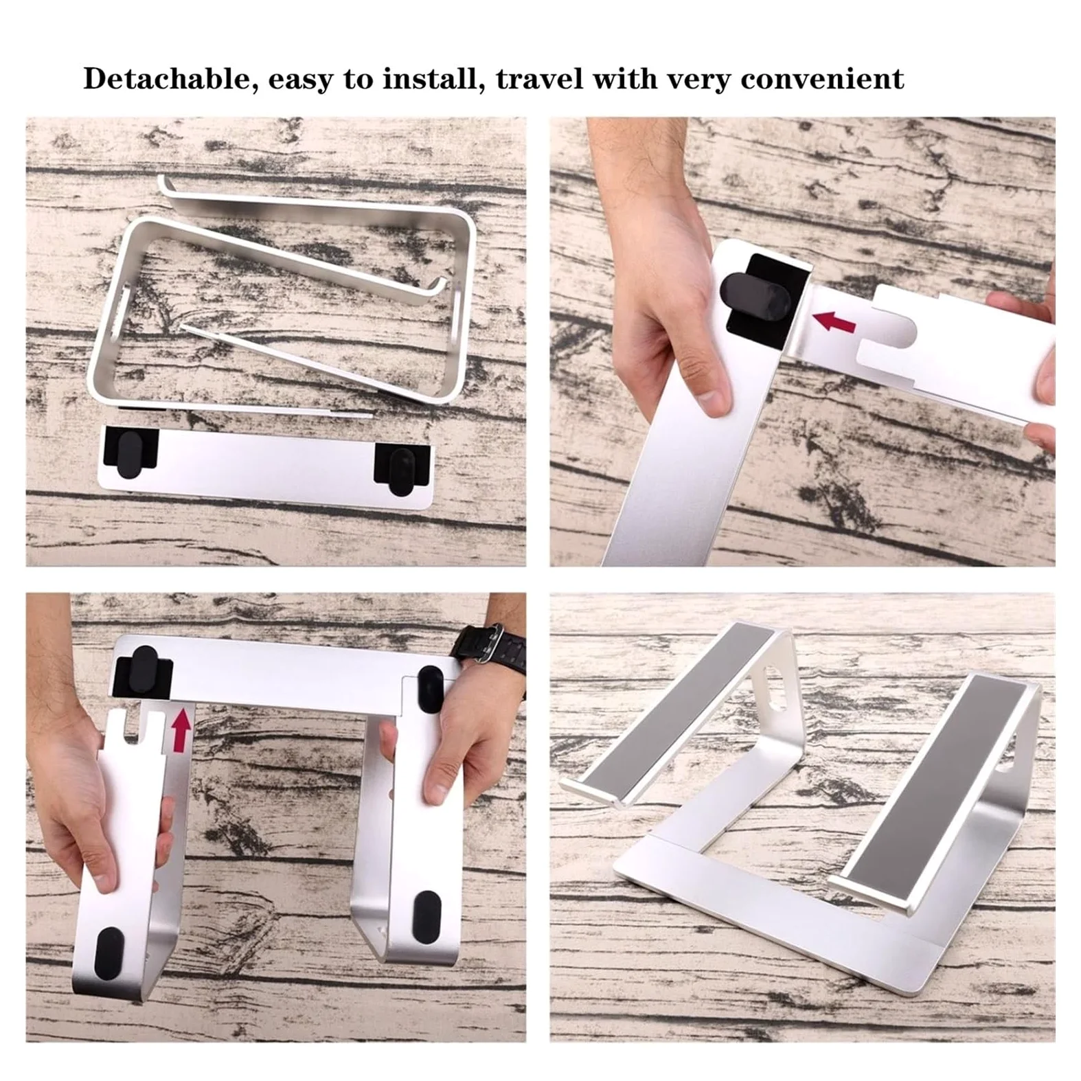 Supporto per computer Supporto for laptop da scrivania, supporto ergonomico for laptop, alluminio, raffreddamento ventilato, supporto for notebook, portatile, antigraffio, tutti i laptop 15,6 pollici