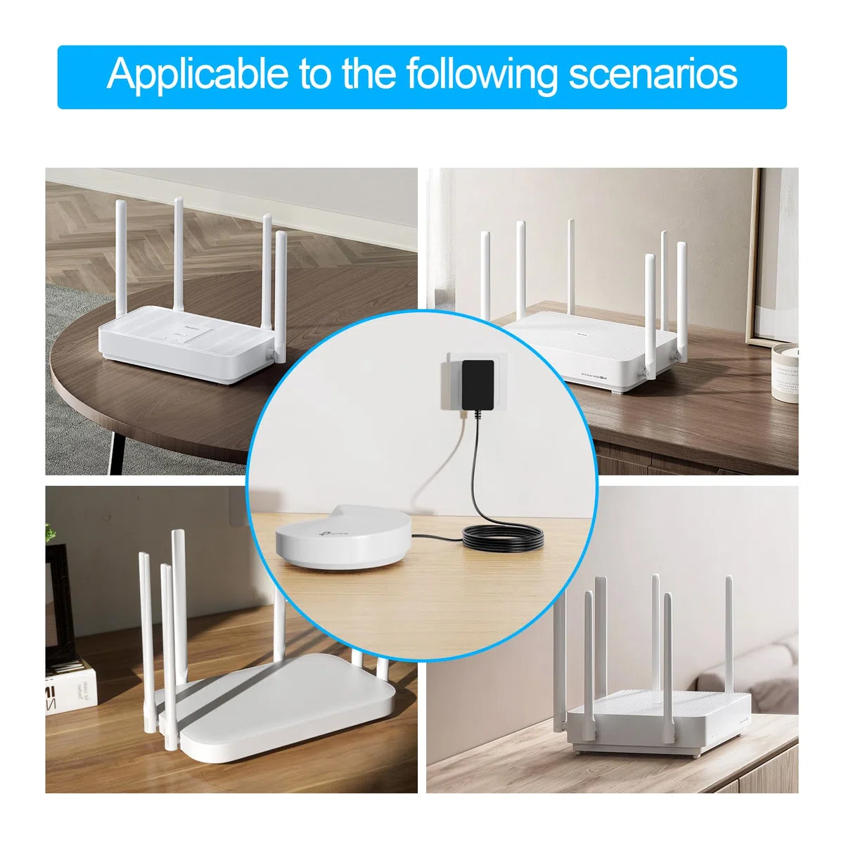 Cavo di alimentazione 12 V 2 A per TP-Link Deco Mesh WiFi System modelli S4, M3, M4, M5, M9, X20, X55, X60, X68, XE75, X90, X4300 Pro, P9