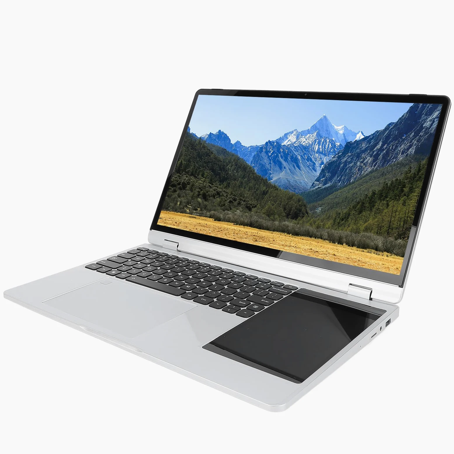 15.6in Computer per Laptop a Doppio Schermo, Tastiera Retroilluminata Ergonomica per Wins 11 PRO, PC per Laptop a Doppio Schermo per Lavoro/Multitasking, 32 GB RAM 256G Memoria Disco Rigido