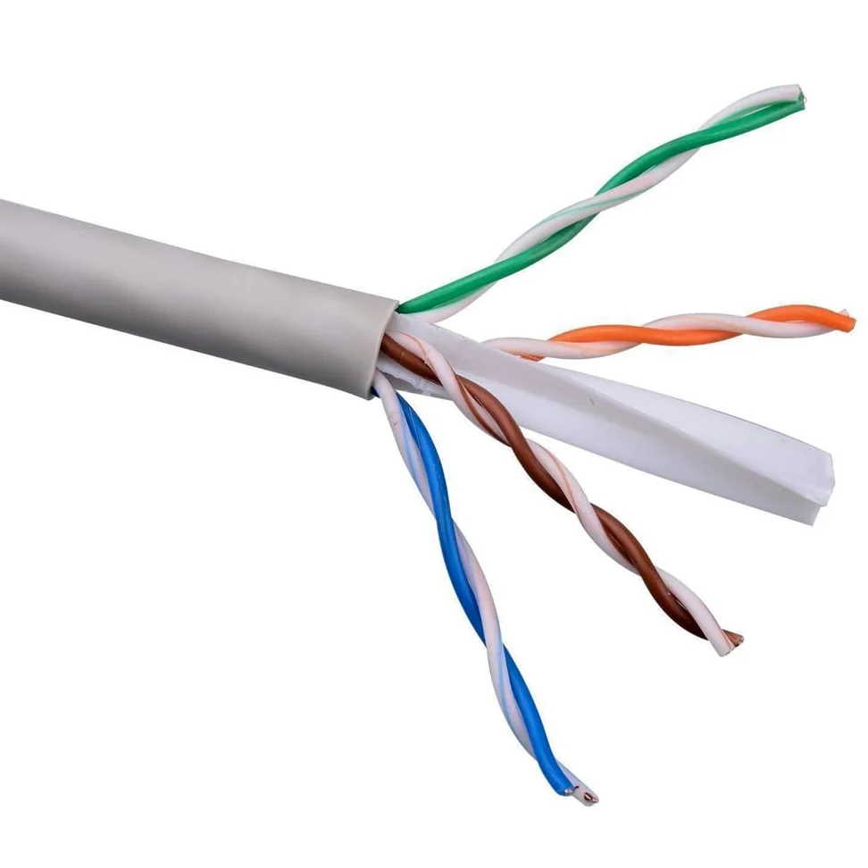 Cavo UTP CAT6 PNI U06 con 4 coppie di fili intrecciati 0,50 mm CCA, per internet e sistemi di sorveglianza, rotolo 305m