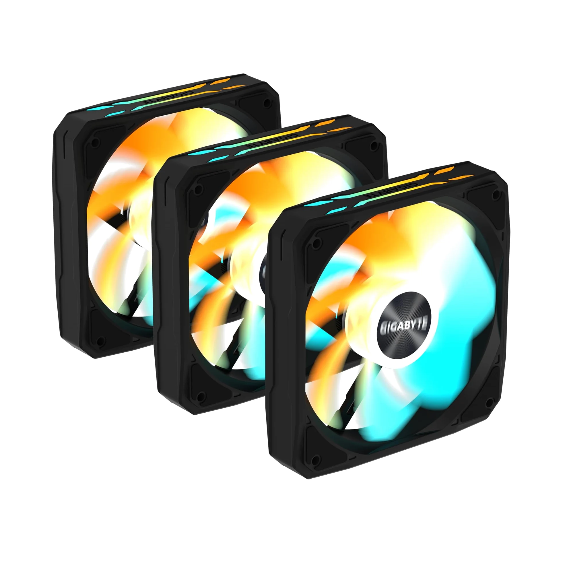 GIGABYTE GBT EZRVSFAN1203 - Ventola di raffreddamento da 120 mm, flusso d'aria elevato e funzionamento silenzioso, cuscinetto a manicotto resistente, dimensioni universali da 120 mm, telaio nero