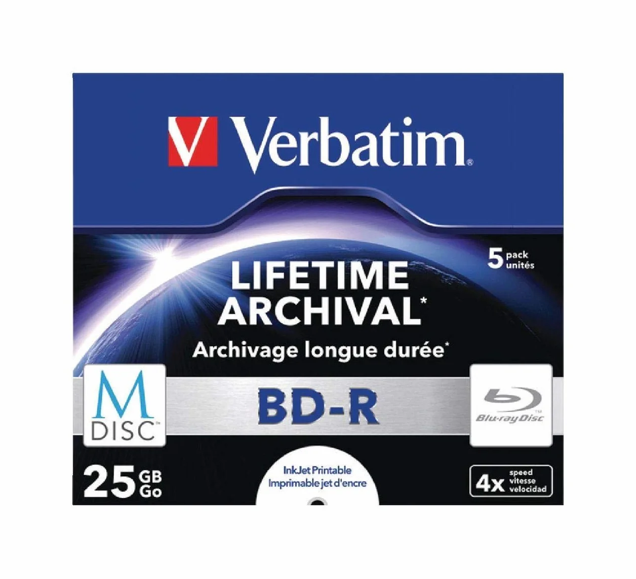 Verbatim 43823 BD-R da 25 GB, 5 Pacco Jewel Case