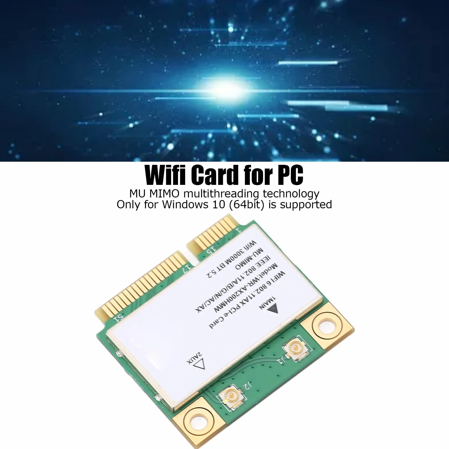 Scheda di Rete Wireless 2.4G/5G Dual Band 2974M WiFi6 MU MIMO per PC con Mini PCIE, Veloce Ed Efficiente, Supporta Notebook, Piccoli Host, Macchine Tutto in, Macchine