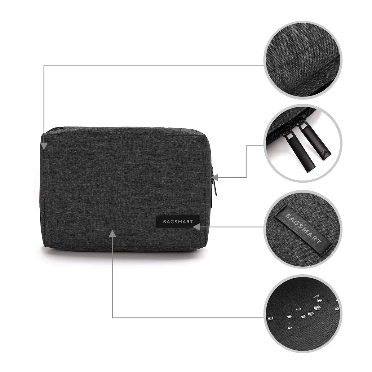Bagsmart, portaoggetti organizzatore per cavi elettrici, chiavette USB e schede di memoria