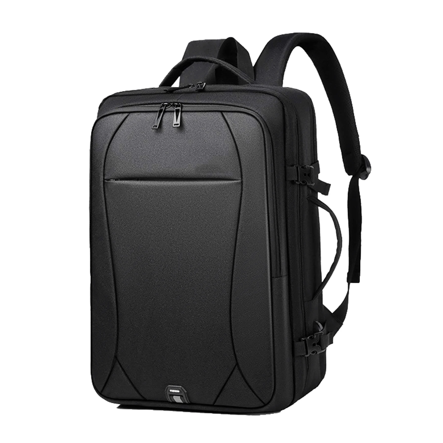 Zaino Business Leggero per Laptop, Ampio Zaino da Viaggio Espandibile con Porta di Ricarica USB, Robusto Zaino Casual per Pendolari con Fascia per Trolley e Scomparti Multipli