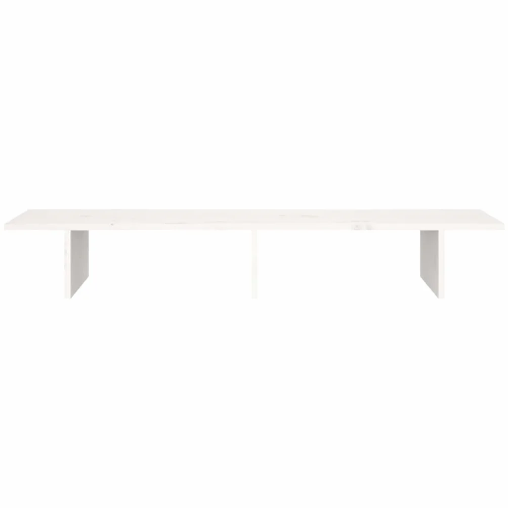 Supporto per monitor bianco 100 x 27 x 15 cm in legno di pino solido elevatore per monitor, supporto per monitor per scrivania e camera da letto A2