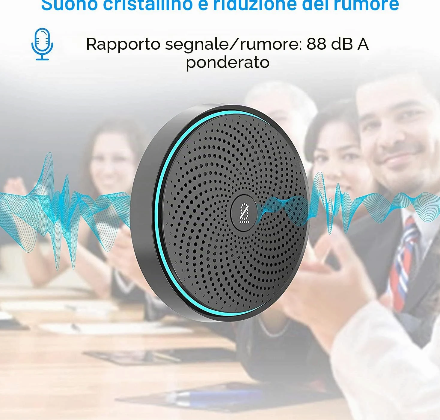 MONODEAL Microfono USB per Conferenza, Microfono per PC Video Conferenza, Registrazione, Skype, Classe Online, Giochi, Zoom, Plug & Play Compatibile con Mac Windows PC