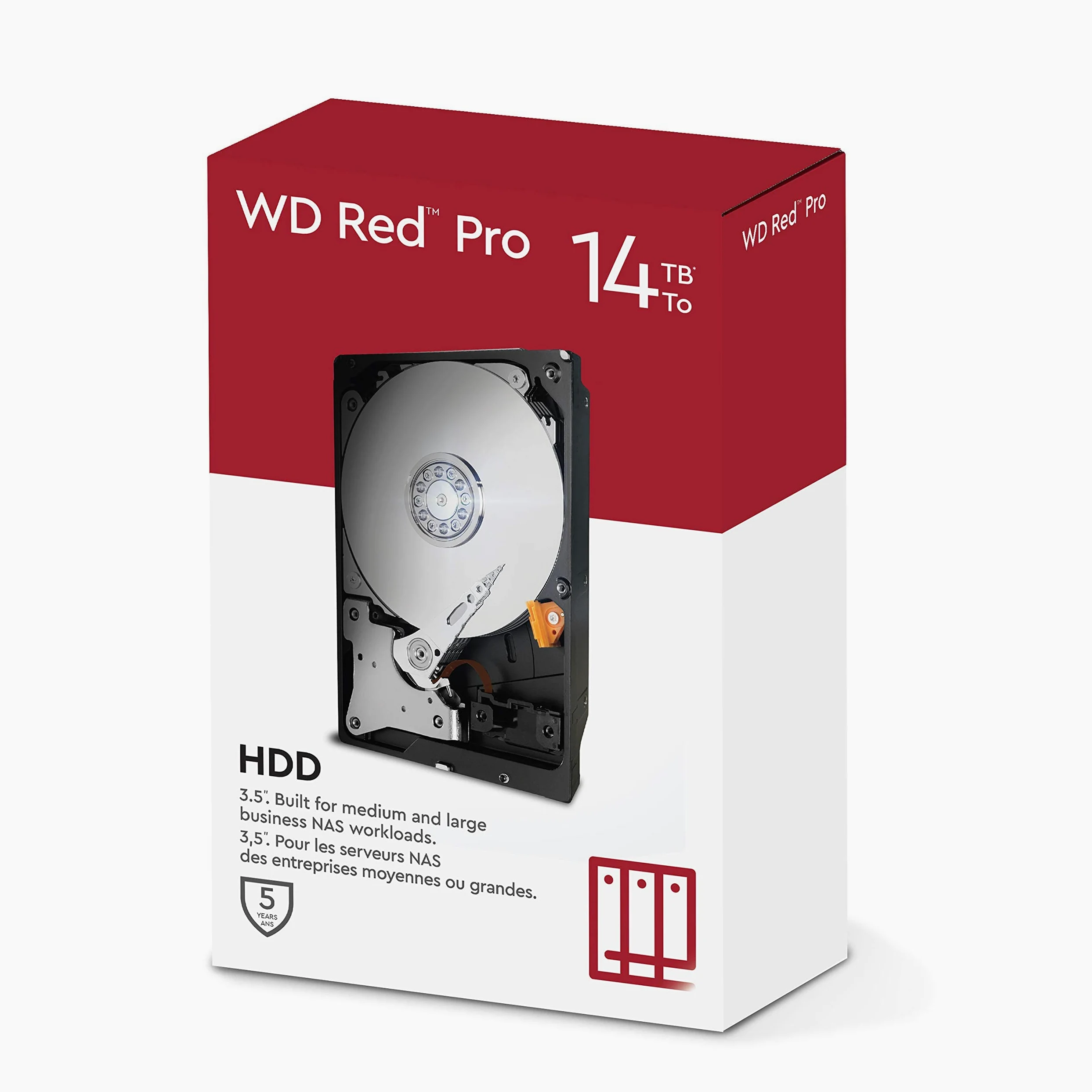 Western Digital WD Red Pro NAS 3.5" Disco Rigido Interno - Classe 7.200 RPM, SATA 6 GB/S, CMR, Cache 512 MB, 14 TB