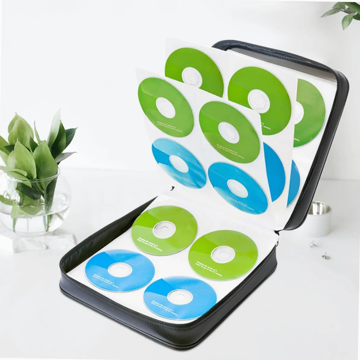 TOYANDONA Custodia Rigida per CD e Dvd Capacità 160 Dischi Organizer Portatile Rivestimento Interno Anti-Graffio e Maniglia Custodia Protettiva Resistente in PP per Trasporto Facile
