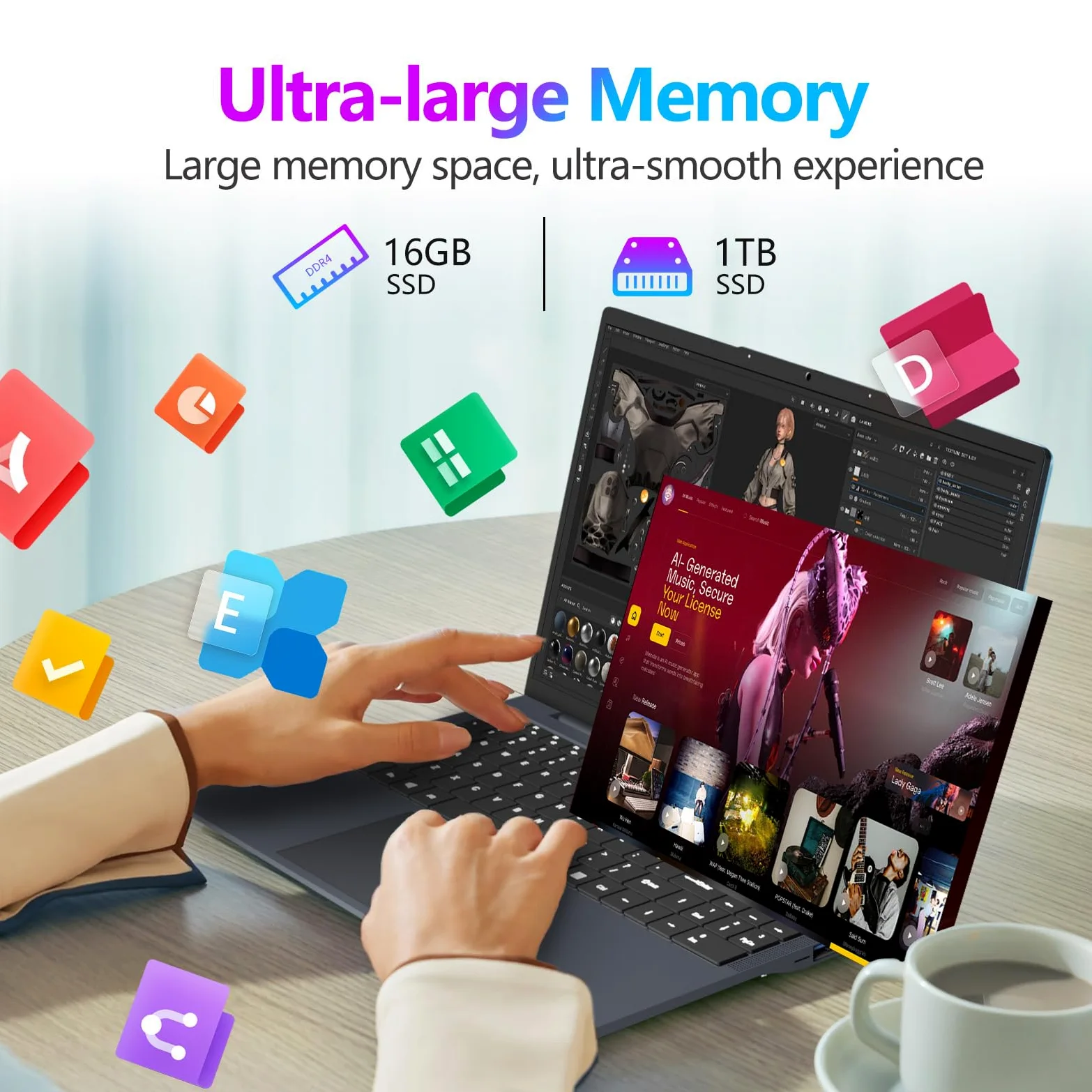 16" Notebook Core i5 8210Y (fino a 3.6 GHz) 16GB RAM 512GB SSD Laptop Display IPS Tastiera Numerica Retroilluminata RJ45 USB 3.0 HDMI BT 5.0 – PC Portatile per Multitasking e Mobilità