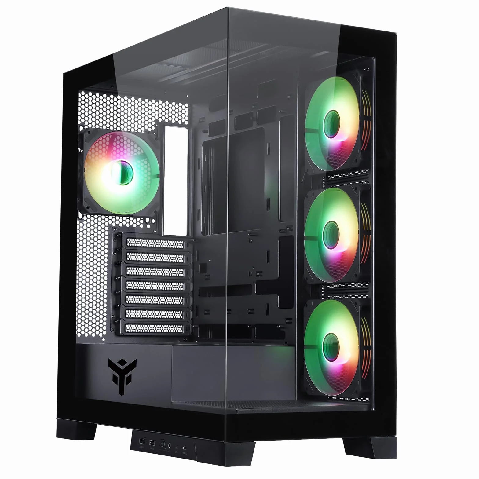 Itek Case SHOWBUI 45B - Gaming Tower, ATX, 4x12cm ARGB fan, 2xUSB3, Type-C, Side & Front Panel Temp Glass