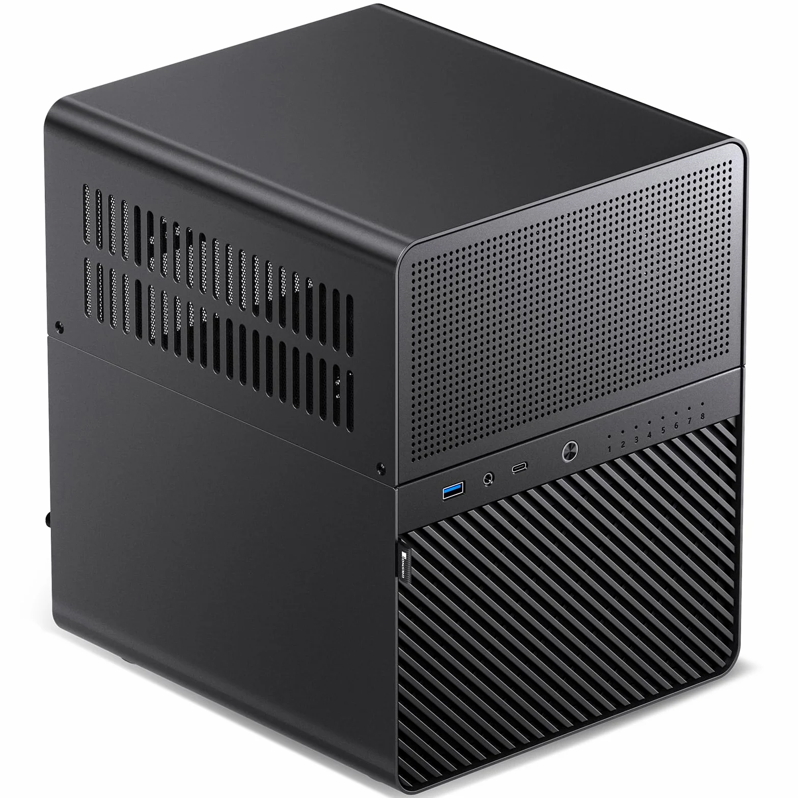 Jonsbo N3 NAS Case Nero – Case Mini-ITX compatto in alluminio per 8x HDD da 3,5", hot-swap, 2 ventole da 80 mm, alimentatore SFX, USB-C