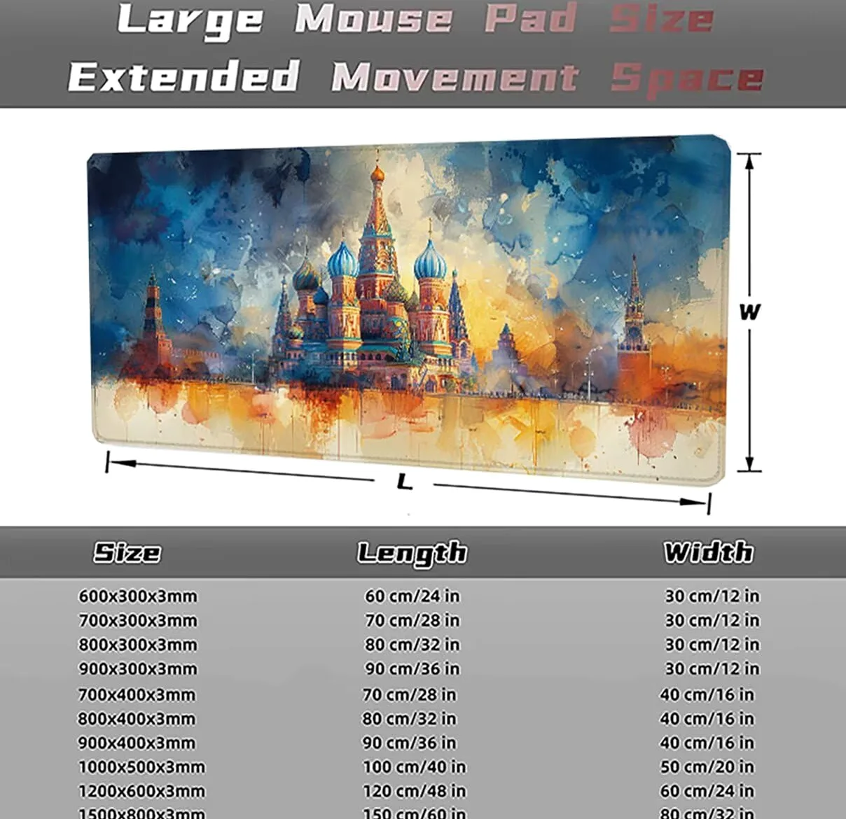Tappetino per Mouse Gaming XXL 1200x600x3mm– Ufficio Mousepad Grande – Migliora la Velocità e la Precisione Tenuta Stabile Sottomano per Ufficio e Casa Accessori Scrivania Astratto PjY15503 N-U