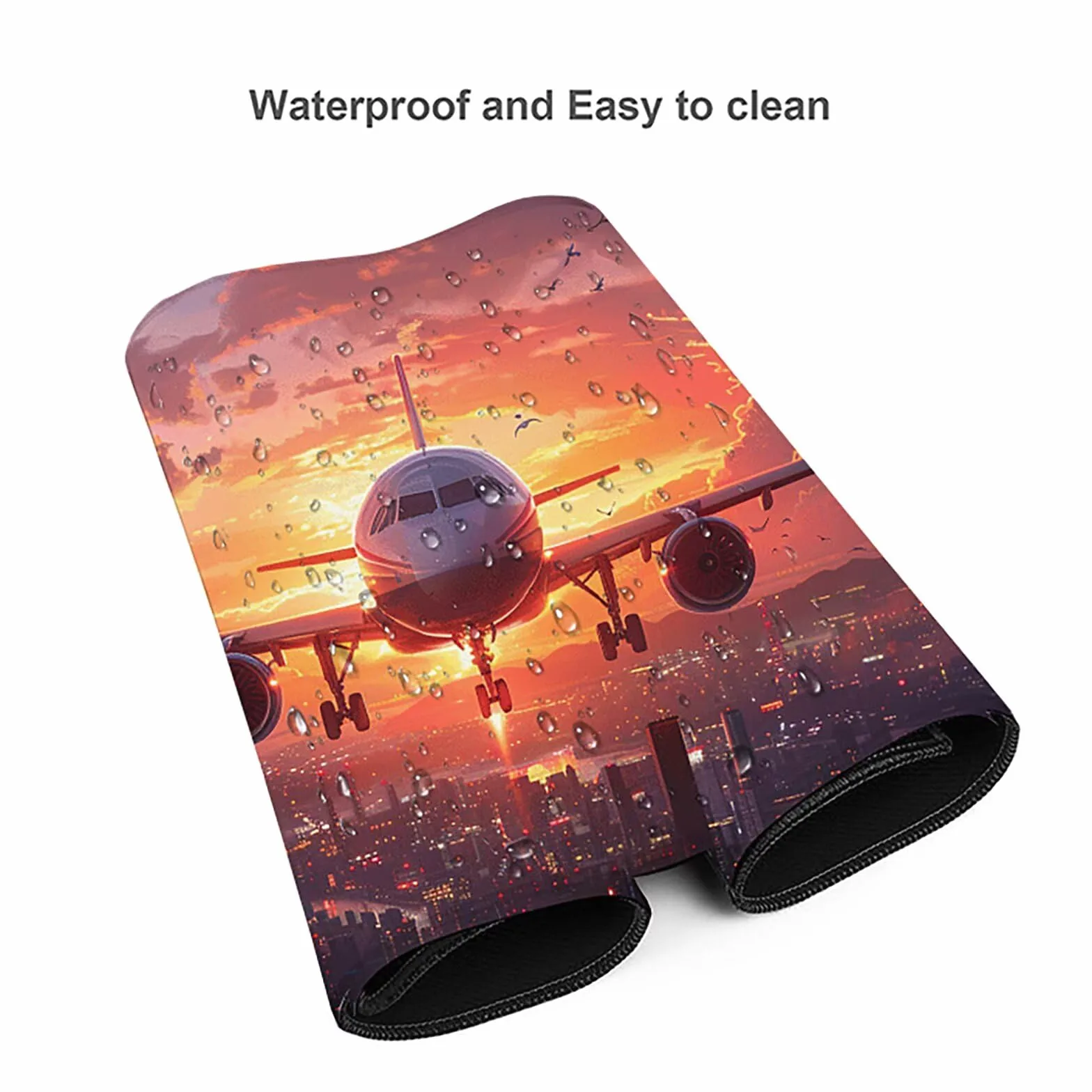 Aereo Tappetino Mouse XXL 1200x600mm Tappetino Mouse Giallo Gomma Antiscivolo Sottomano Scrivania, Migliora Precisione e Velocità Mouse Pad per Ufficio Gaming Accessori Scrivania, Regalo Uomo, H-H