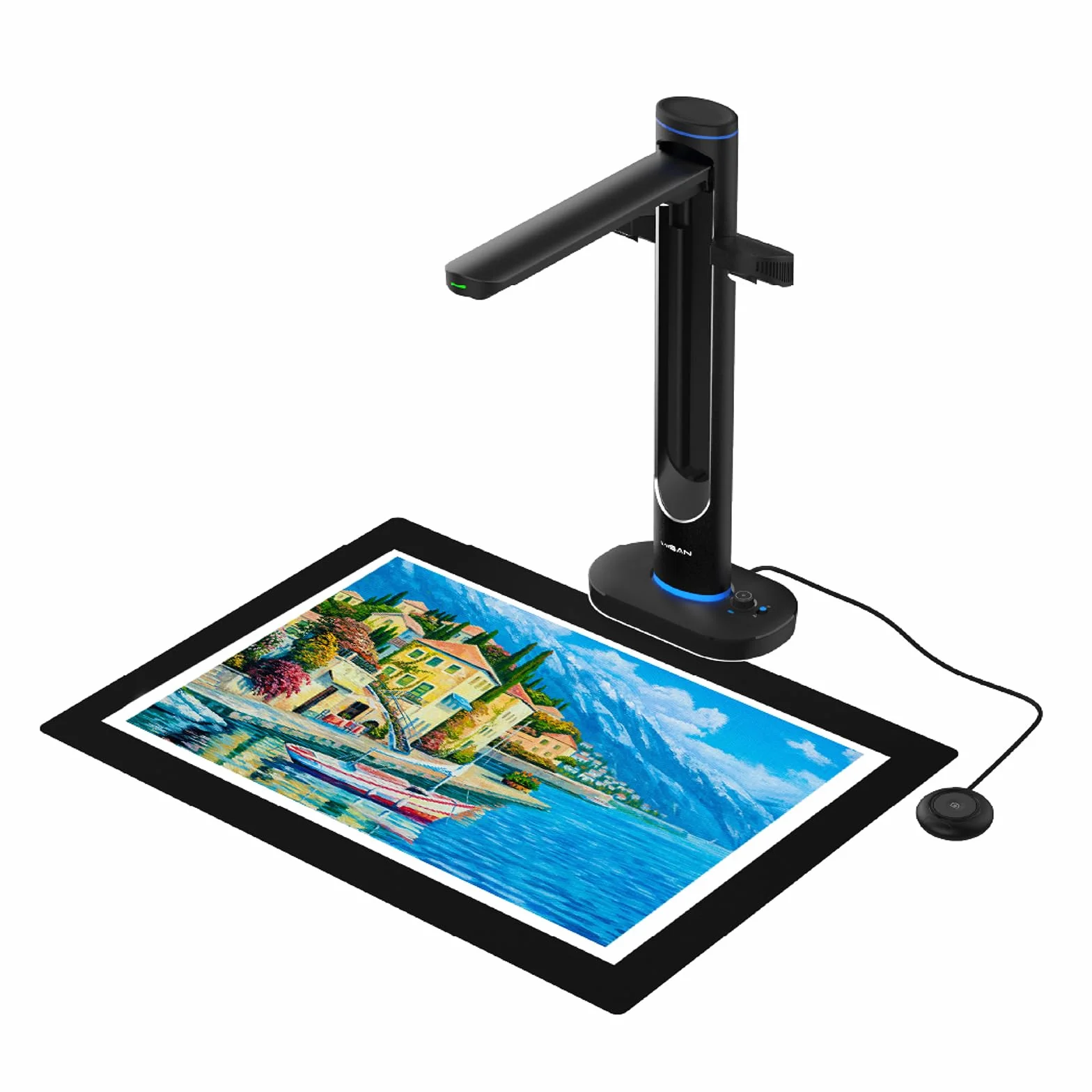 VIISAN S48 Duo - Scanner professionale A2/A3, doppio sensore CMOS da 48 MP, 600 DPI, levigatura automatica della piega del libro, riconoscimento esterno OCR, illuminazione a LED, compatibile con
