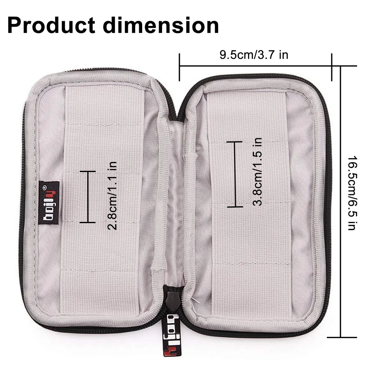 Borsa portaoggetti per schede di memoria, borsa per accessori elettronica in nylon impermeabile imbottita custodia di protezione con 9 capacità per USB chiave, cavo per auricolari e disco rigido