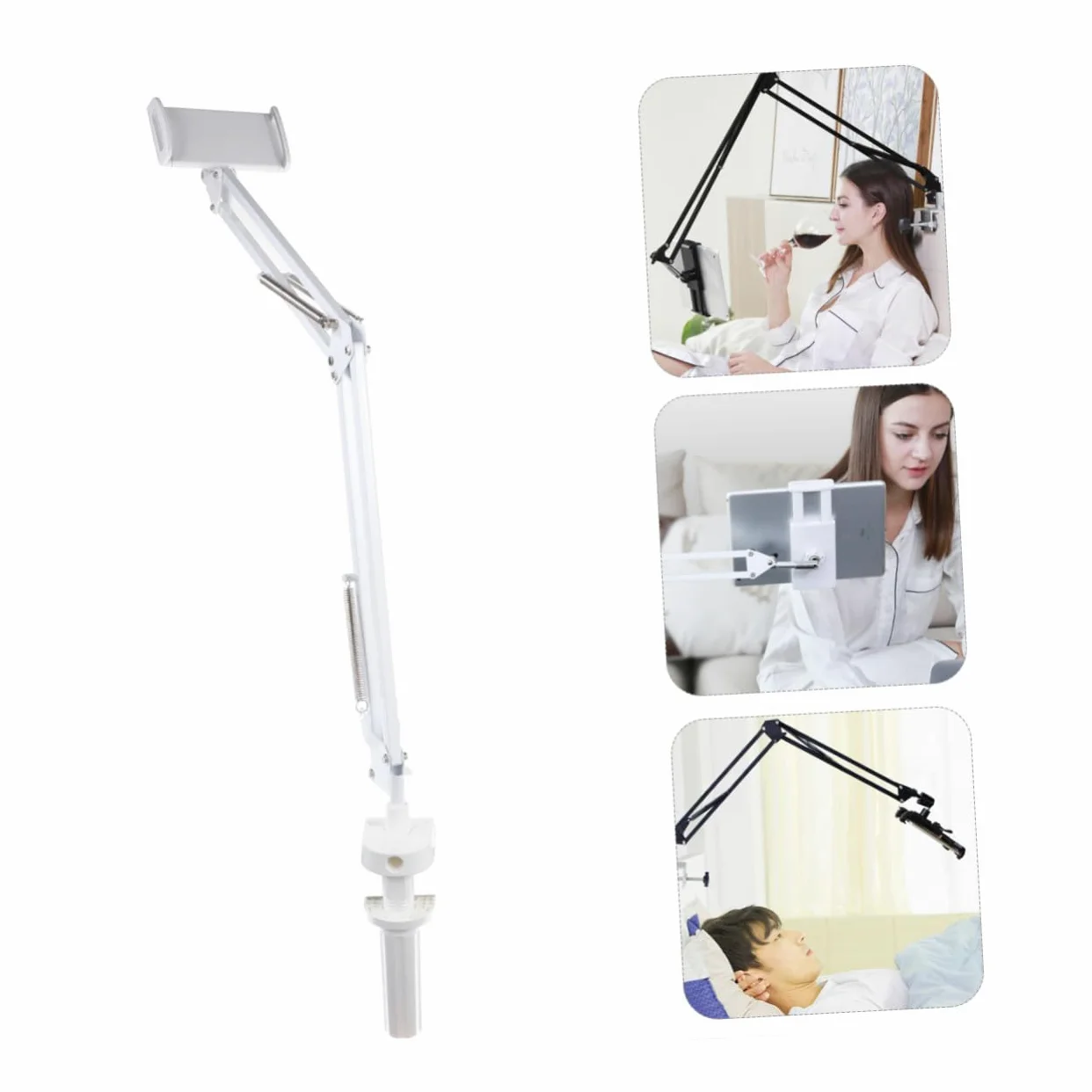 Supporto Tavolo in Metallo con Braccio Estensibile e Snodabile Porta e Tablet per Spessori per Video e Film