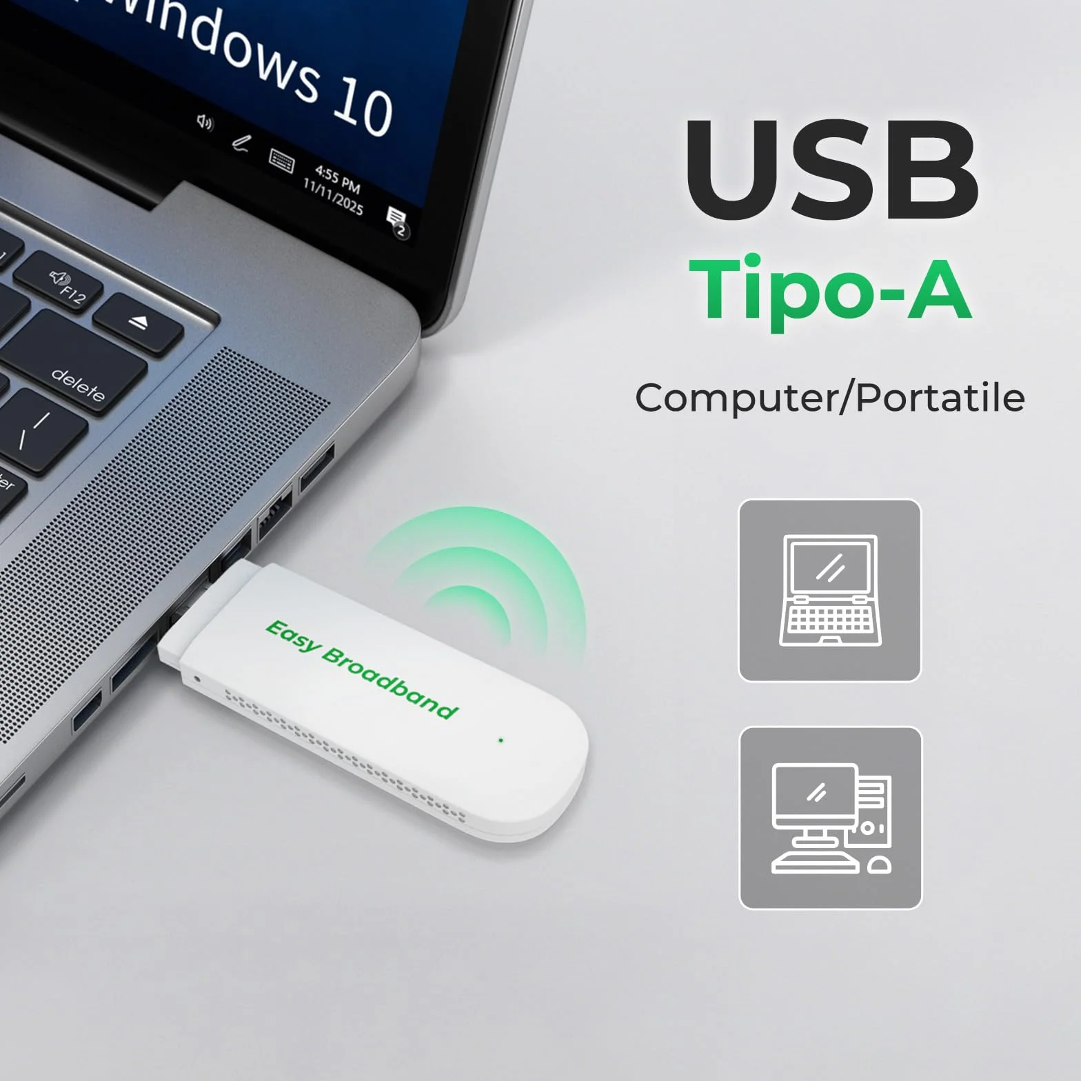 Internet mobile 4G LTE Surfstick con WiFi 6, 150 Mbit/s, USB Dongle WLAN Hotspot per computer portatile/PC, Plug & Play, SIM preinstallata