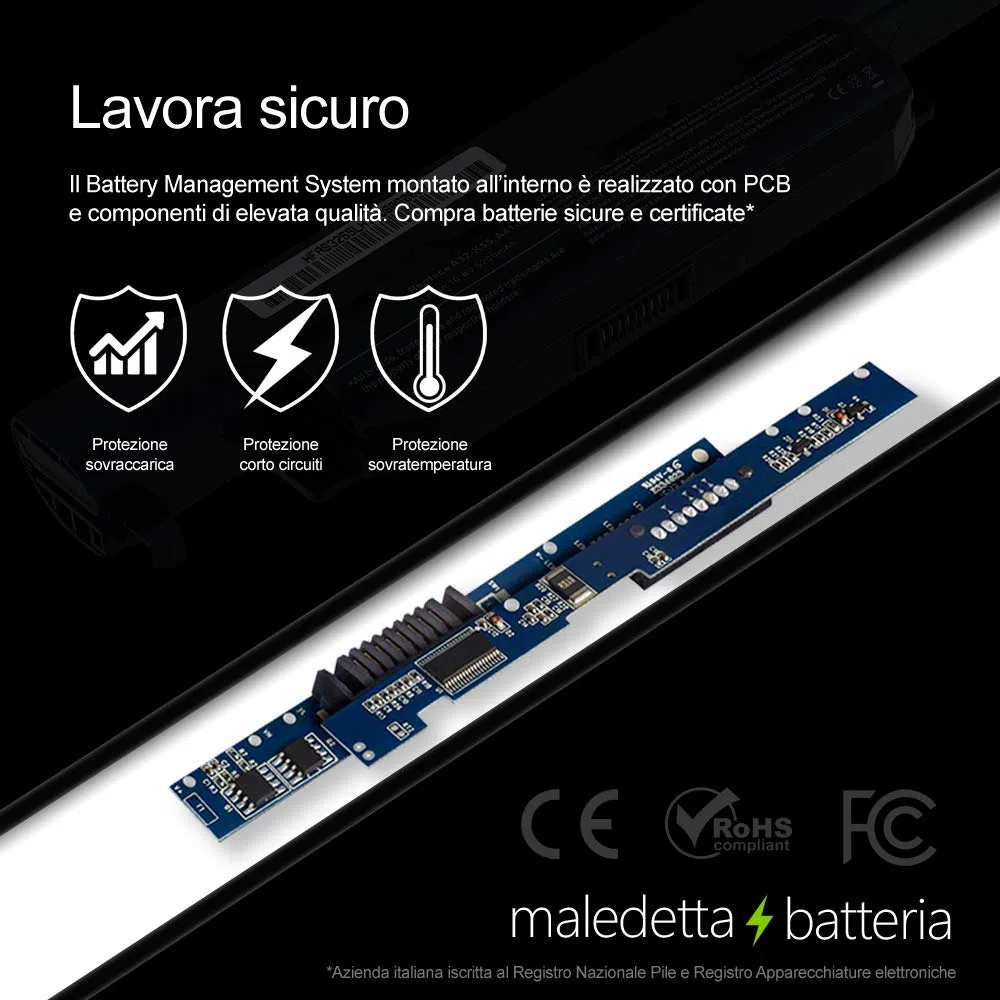 Batteria MaledettaBatteria 6 celle 5200mAh di alta qualità per ASUS K53 K53E X54C X53S X53 K53S X53E, 10,8-11,1 V A32-K53 A41-K53 A42-K53