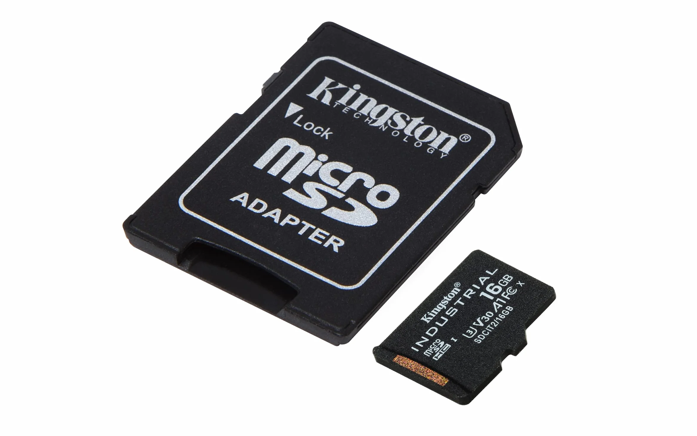 Kingston Industrial microSD -16GB microSDHC Industrial C10 A1 pSLC Scheda + Adattatore SD - SDCIT2/16GB